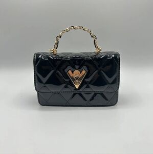 NWT! Valentino Orlandi Patent Vegan Leather handbag/crossbody (msrp $349) black